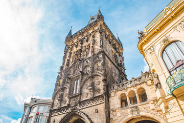 powder tower close up