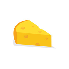 Yellow Cheese isolated on background. Flat vector illustration.