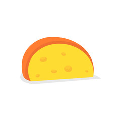 Yellow Cheese isolated on background. Flat vector illustration.