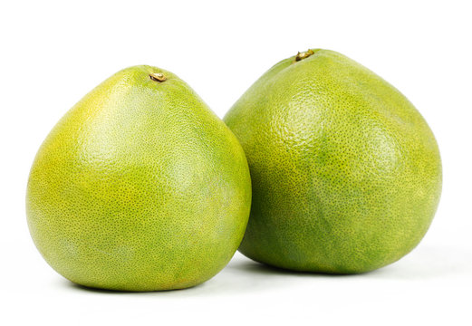 Fresh pomelo isolated on white background.