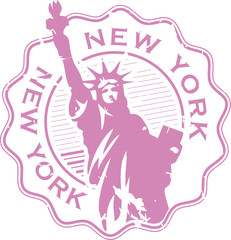 New York Grunge Rubber Stamp
