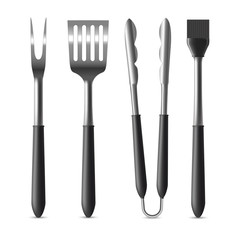 Isolated Barbecue Grill Tools Set in Realistic Style