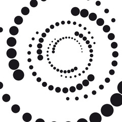 Abstract vector background. Geometric circle dots locating in radial shape