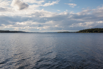 View of the lake Malaren from Sandviksbadet public beach
