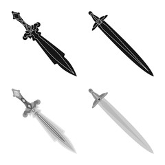 Vector illustration of game and armor sign. Set of game and blade stock vector illustration.