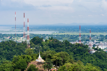 Obraz premium white pagoda on the top of the hill