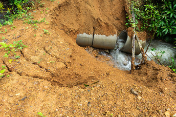 Landslides in the sloping area after heavy rains