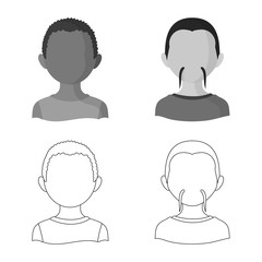 Vector illustration of imitator and resident icon. Set of imitator and culture stock symbol for web.