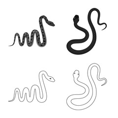 Vector illustration of mammal and danger logo. Collection of mammal and medicine stock symbol for web.