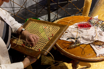 Weaving wicker chair seat