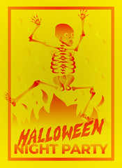 Modern illustration of Halloween night party - Skeleton dance