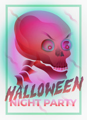Modern illustration of Halloween night party - Skull head