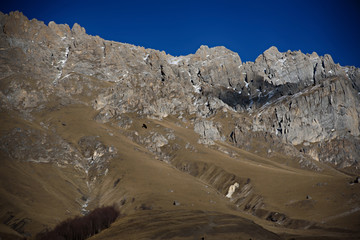 The road in the mountains of Ingushetia