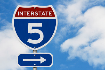 I-5 interstate USA highway road sign