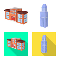 Fototapeta premium Isolated object of construction and building sign. Collection of construction and estate stock vector illustration.