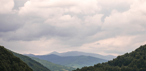 Landscape with Carpathian Mountains in Romania