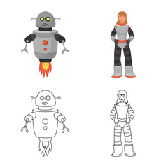 Vector design of astronomy and technology icon. Collection of astronomy and sky stock symbol for web.