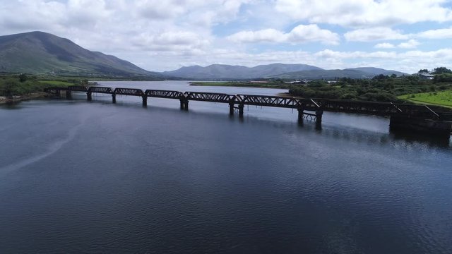 Railroad bridge in Cahersiveen, aerial