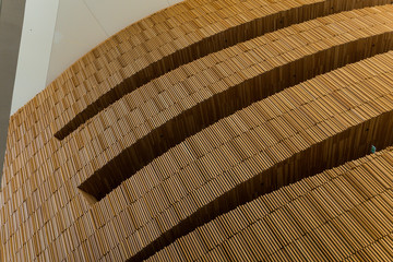 Abstract pattern of wooden architectural feature