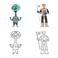 Vector design of astronomy and technology symbol. Set of astronomy and sky stock vector illustration.