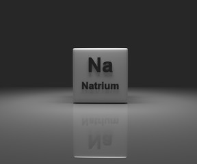 Cube with Natrium periodic system