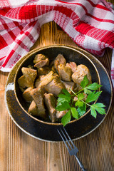 Stewed turkey meat.