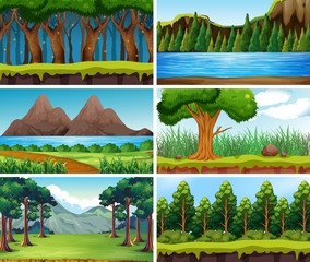 Empty, blank landscape nature scenes