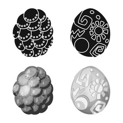 Vector illustration of animal and prehistoric logo. Set of animal and cute stock symbol for web.