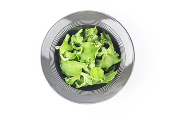 a plate of fresh Ice grass salad，