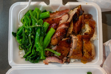 Grilled Duck and Gai Lan - Chinese food plate lunch