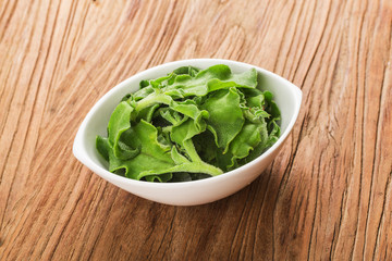 a plate of fresh Ice grass salad，