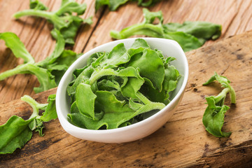 a plate of fresh Ice grass salad，