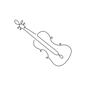 recommend clip art: Violin one continuous line drawing music instrument
