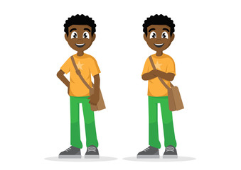 African Young man student in casual clothes.