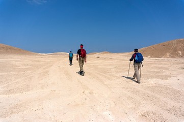 Hikers in Israeli negev desert