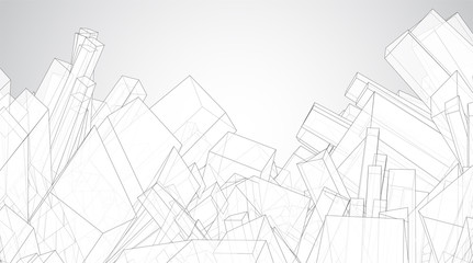vector geometric background. abstract square shapes and bends