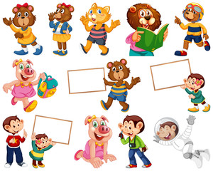 Animals acting in human-like actions and poses