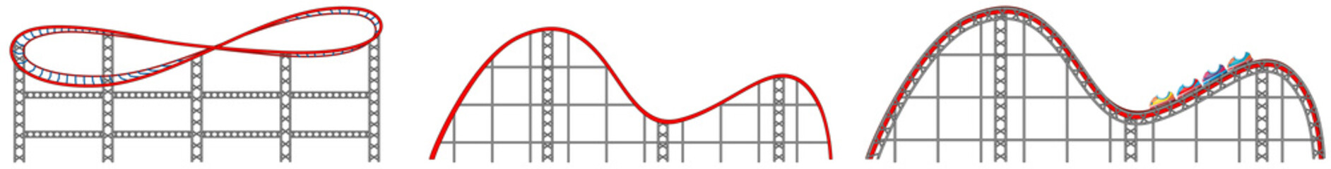 Roller coaster track on white background