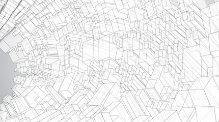 vector geometric background. abstract square shapes and bends