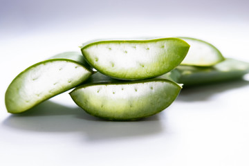 Aloe vera Gel that has both substances to cure scars And used to produce health drinks Or cosmetics that are good for the skin