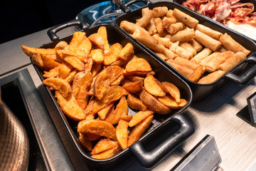 fried potatoes in a pan