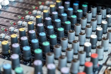 Obraz premium Electronic sound music control panel with jack line