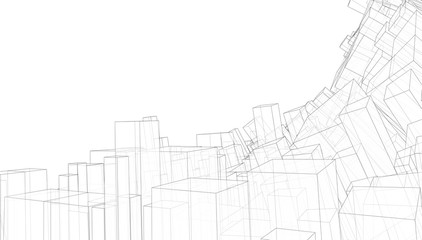 vector geometric background. abstract square shapes and bends