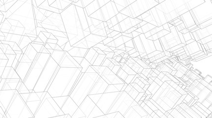 vector geometric background. abstract square shapes and bends