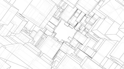 vector geometric background. abstract square shapes and bends