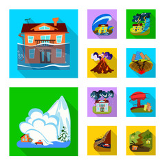 Fototapeta premium Vector illustration of collapse and environment symbol. Collection of collapse and distress stock vector illustration.