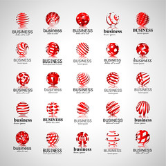 Globe And Sphere Logo Set - Isolated On Gray Background - Vector. Abstract Globe Vector For Web Icon, Tech Logo And Element Design. 3D Icons For Earth, Global, Sphere, Travel, Planet And World Logo