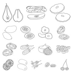 Isolated object of food and raw sign. Collection of food and nature stock symbol for web.