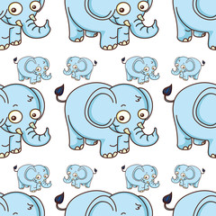 Obraz na płótnie Canvas Seamless pattern tile cartoon with elephant
