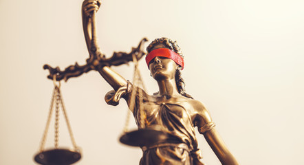 The Statue of Justice symbol, legal law concept image